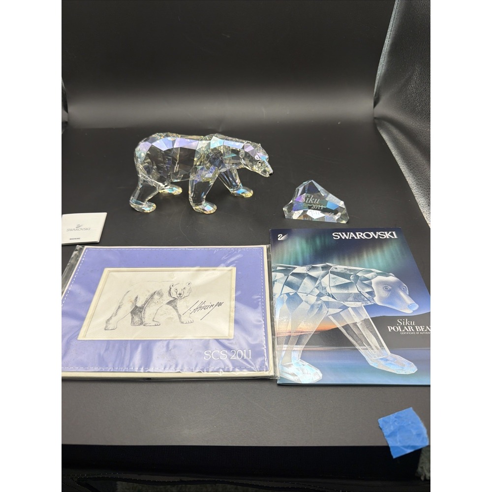 Swarovski SCS 2011 Siku Polar Bear 1053154 Box COA & Iceberg Plaque